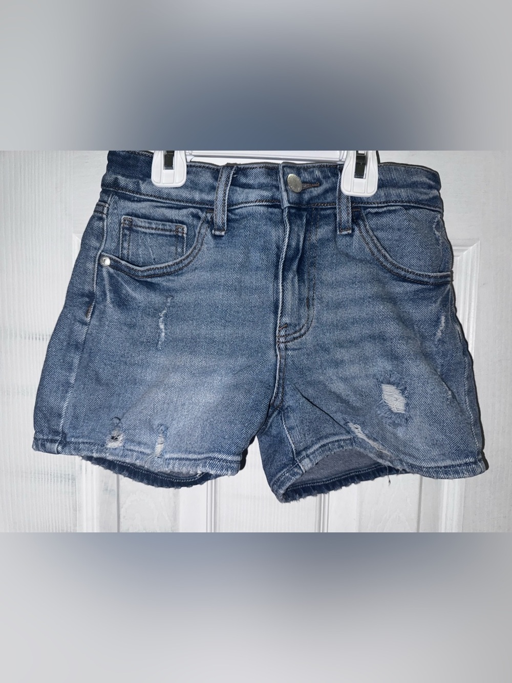 Art Class Girls Distressed Denim Shorts Size M 10 Blue Stretch Jean Shorts